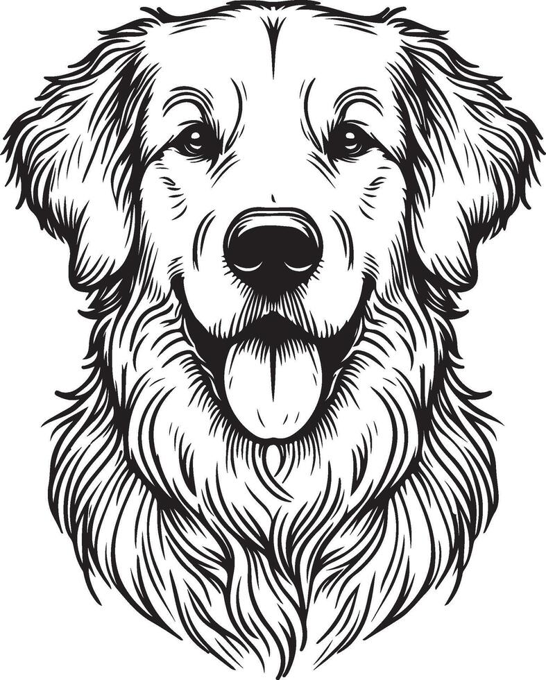 Golden retriever dog head vector