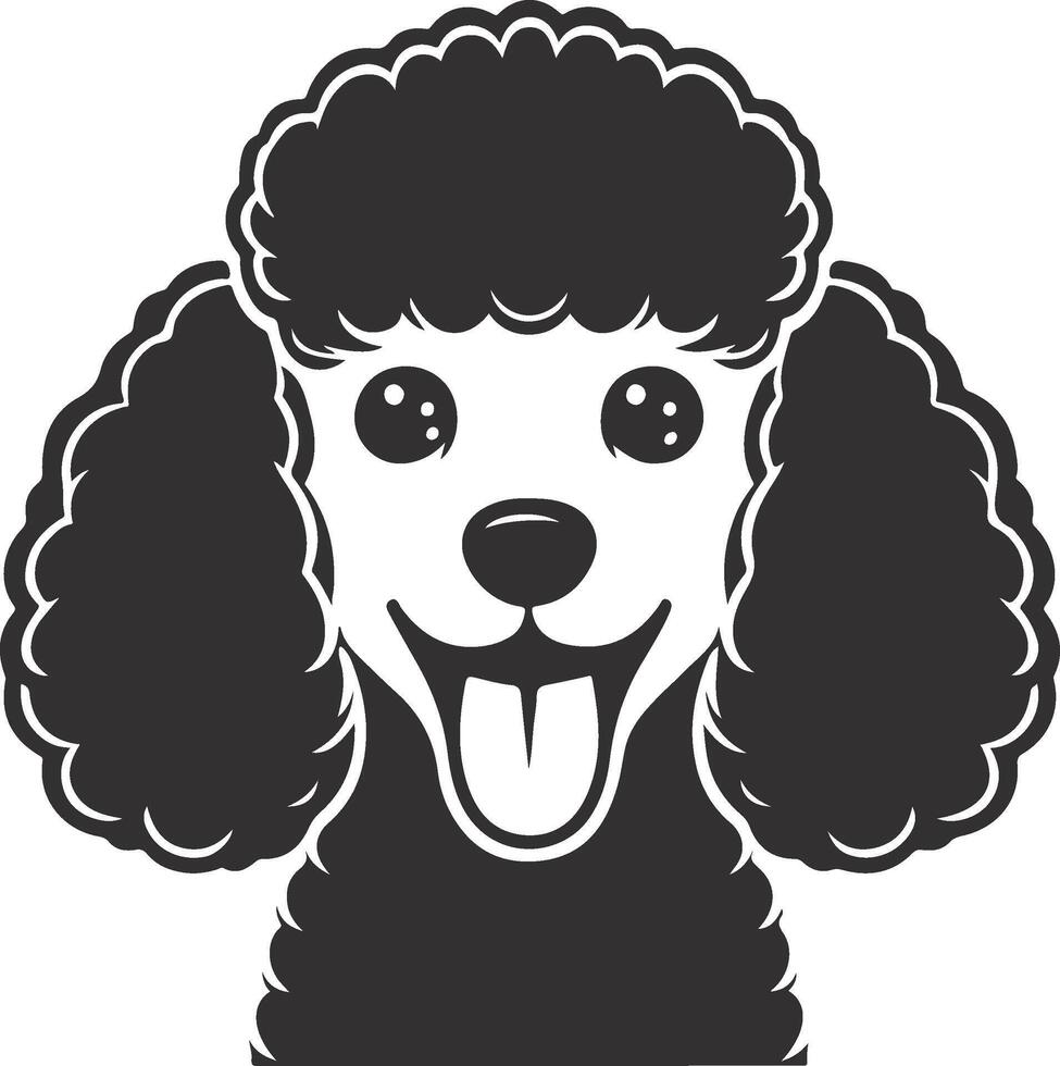 A black and white poodle dog with a big smile vector