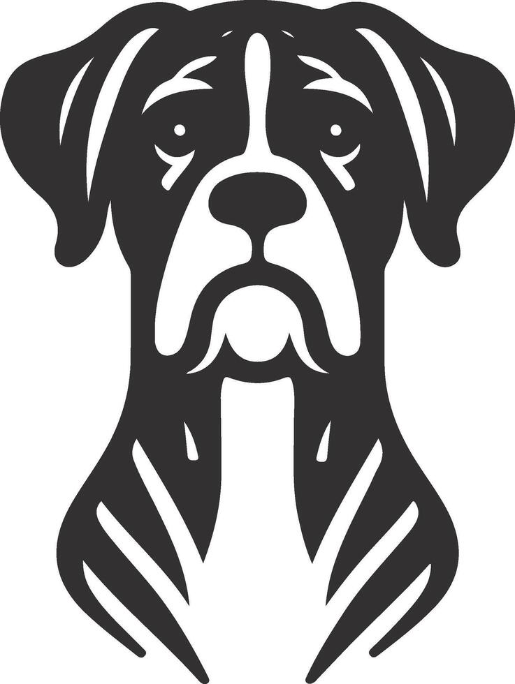 A dog head with a black and white design vector
