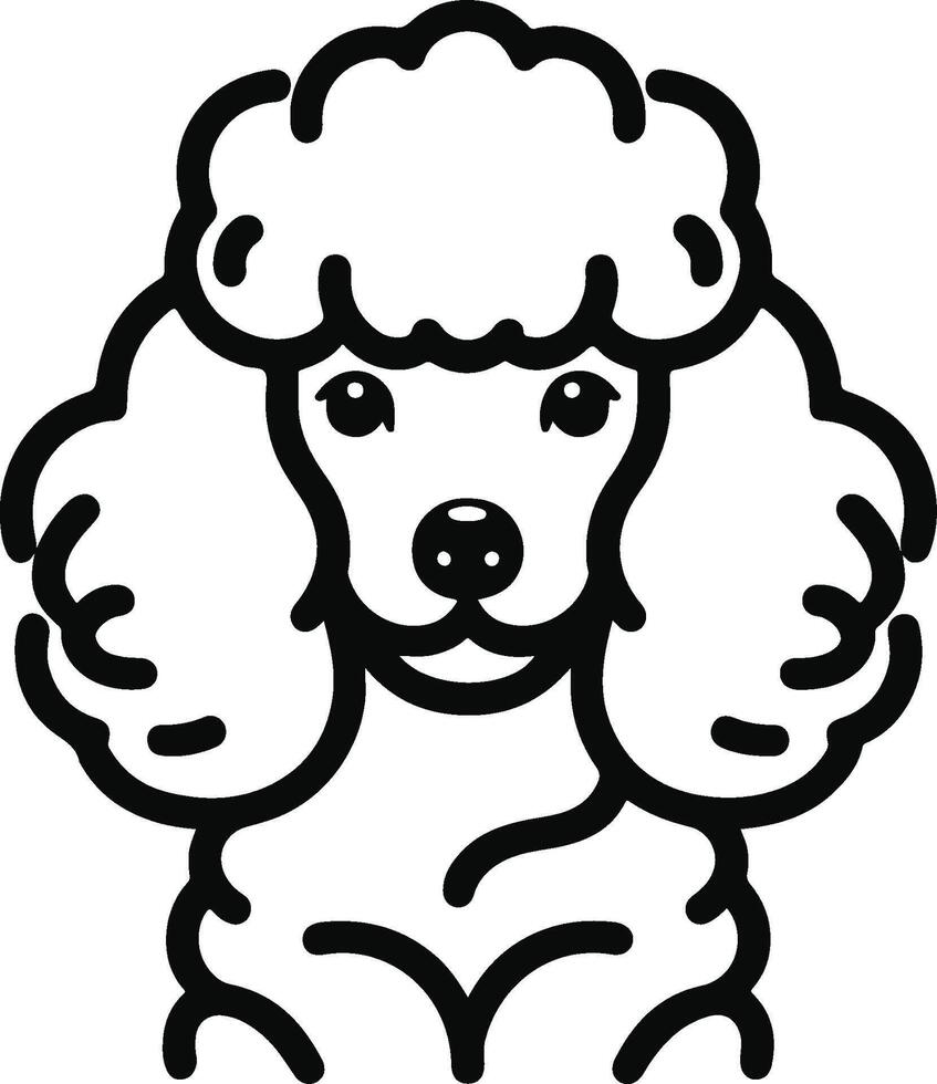 Poodle dog coloring pages vector