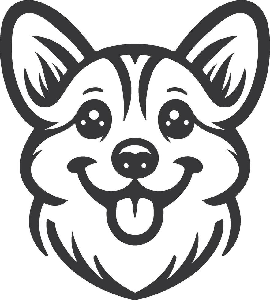 A dog face with a smile on it's face vector