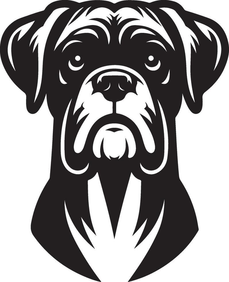A dog head with a black and white design vector
