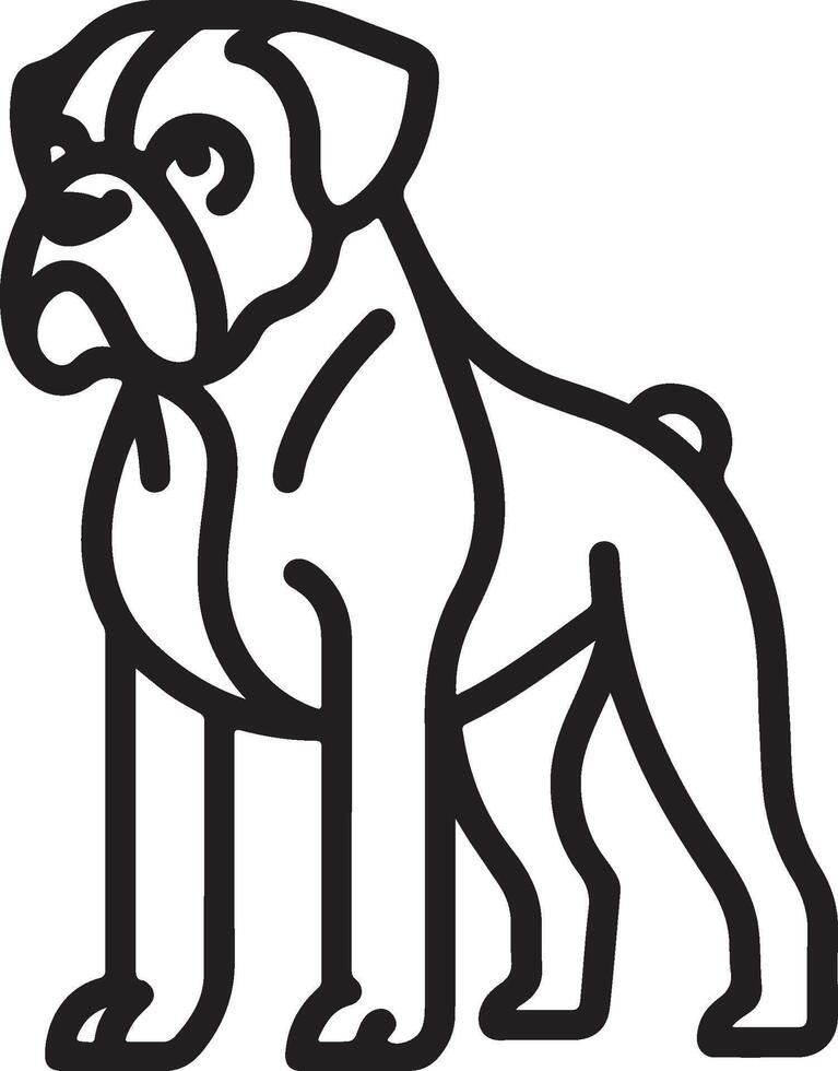 A black and white drawing of a dog vector