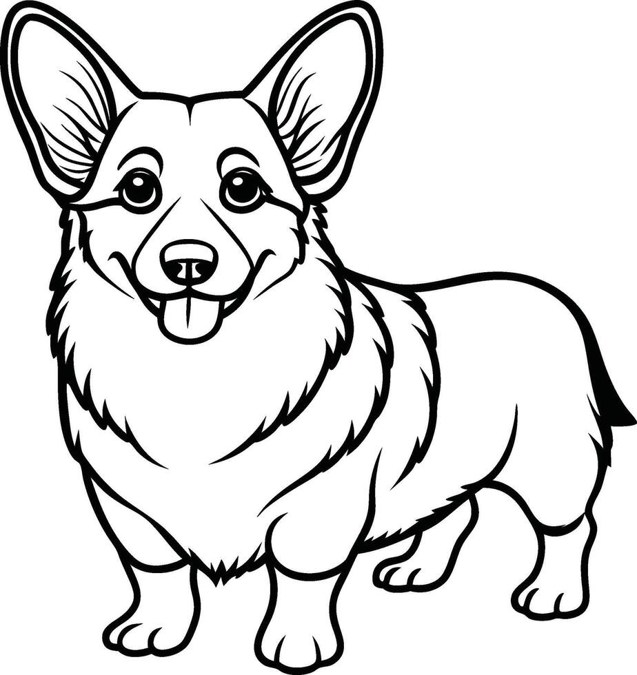 A cute dog coloring page for kids vector