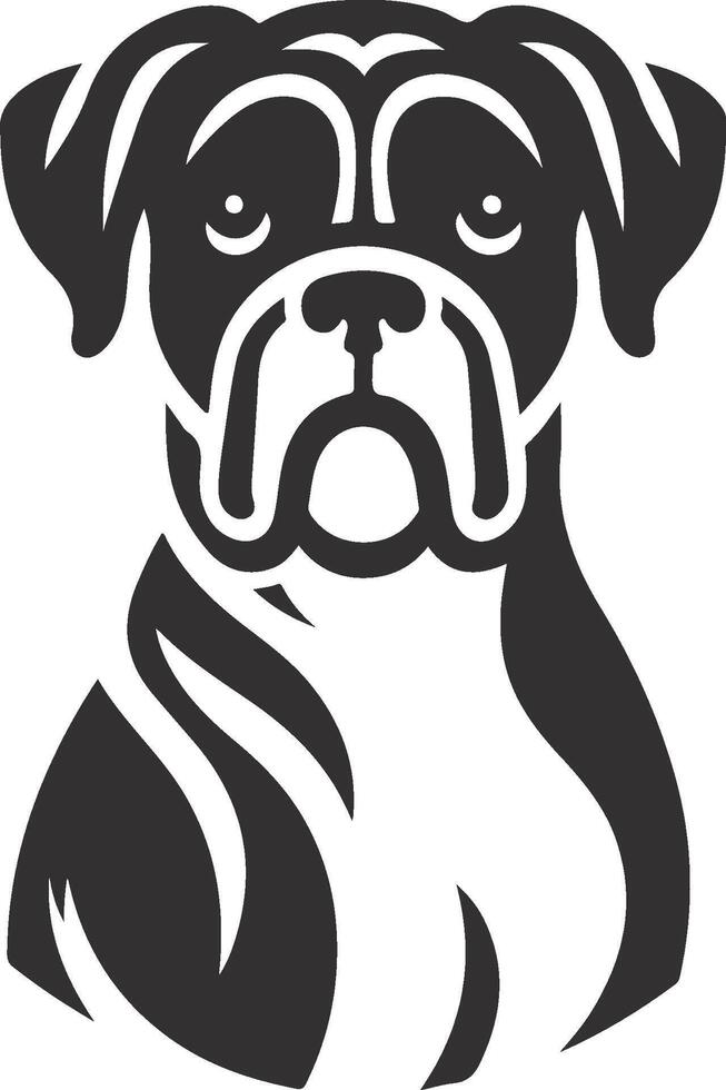 A black and white dog head on a white background vector