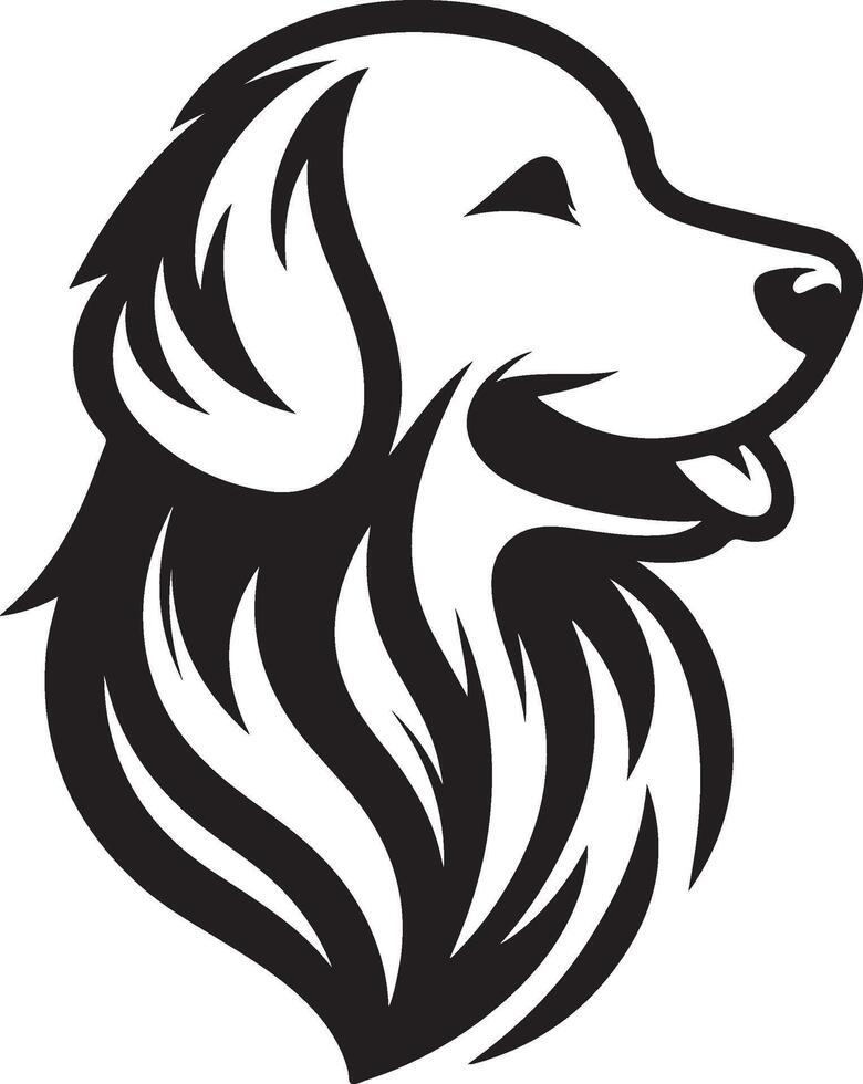 A dog head with long hair on a white background vector