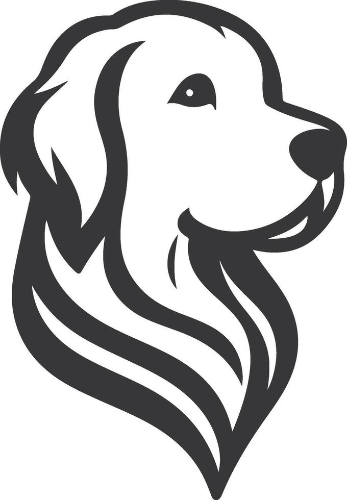 A black and white dog head on a white background vector