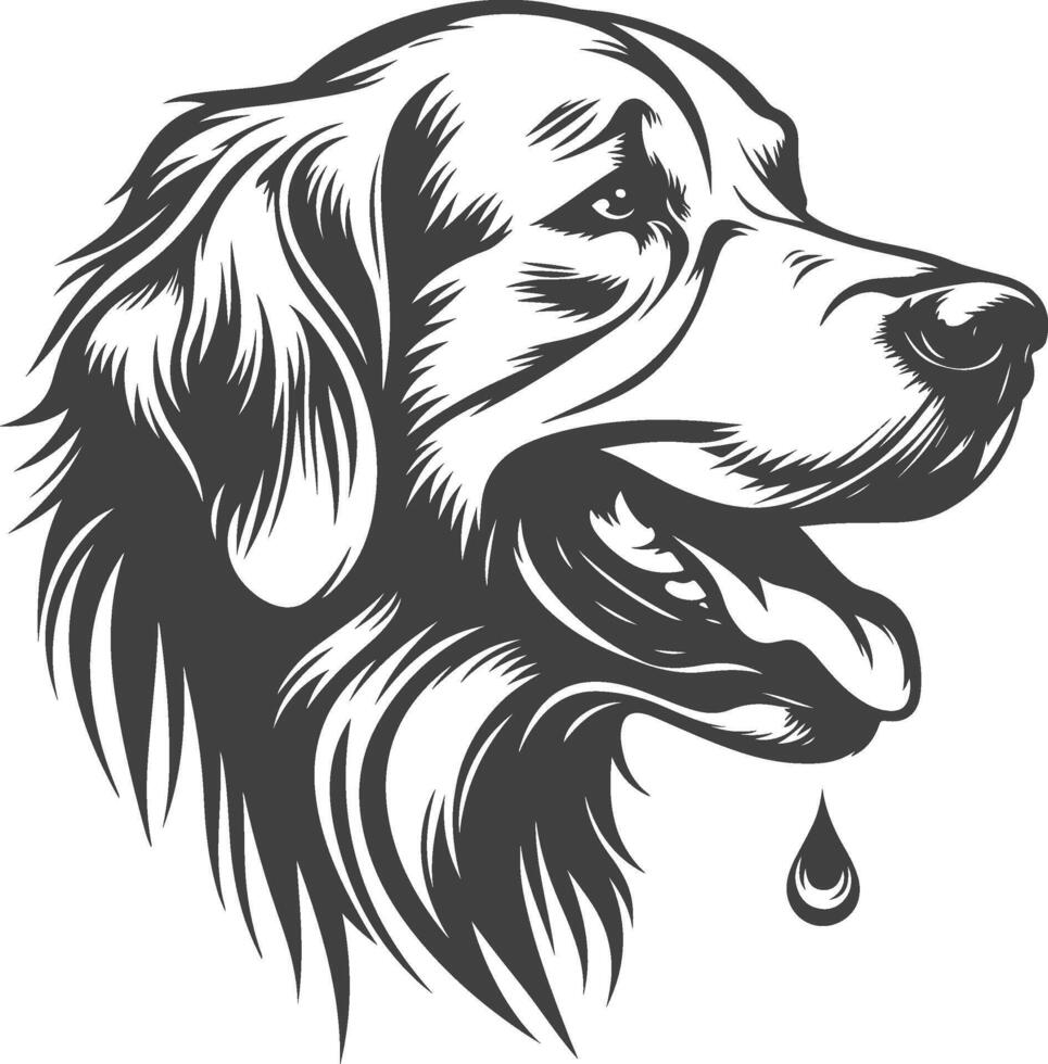 A dog's head with a tear drop on it vector