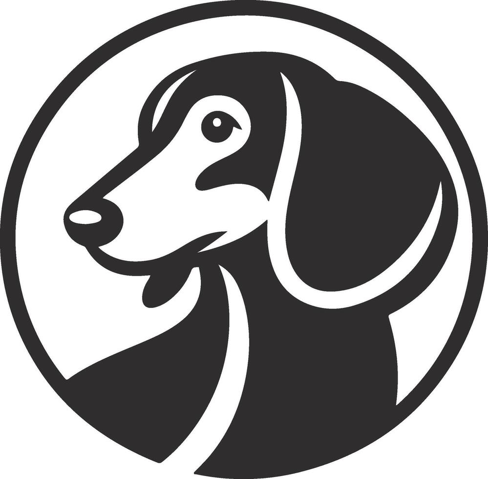 A black and white logo of a dog's head vector