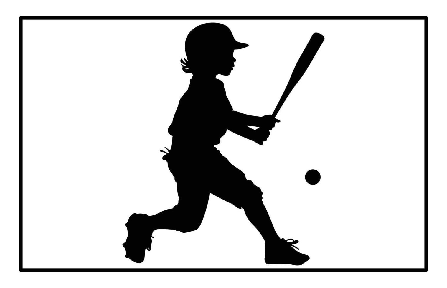 Baseball Kids Silhouettes stock illustration Baseball - Ball, Baseball - Sport, Child, Playing vector