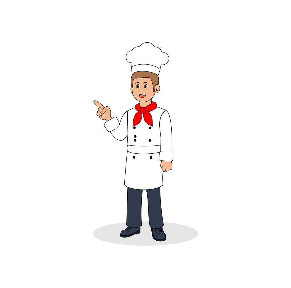 Cartoon Chef Pointing Illustration vector