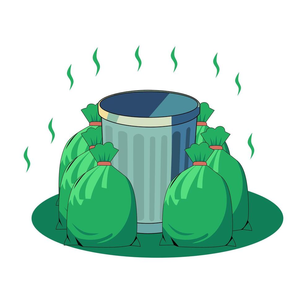 Cartoon Dump Garbage Illustration vector