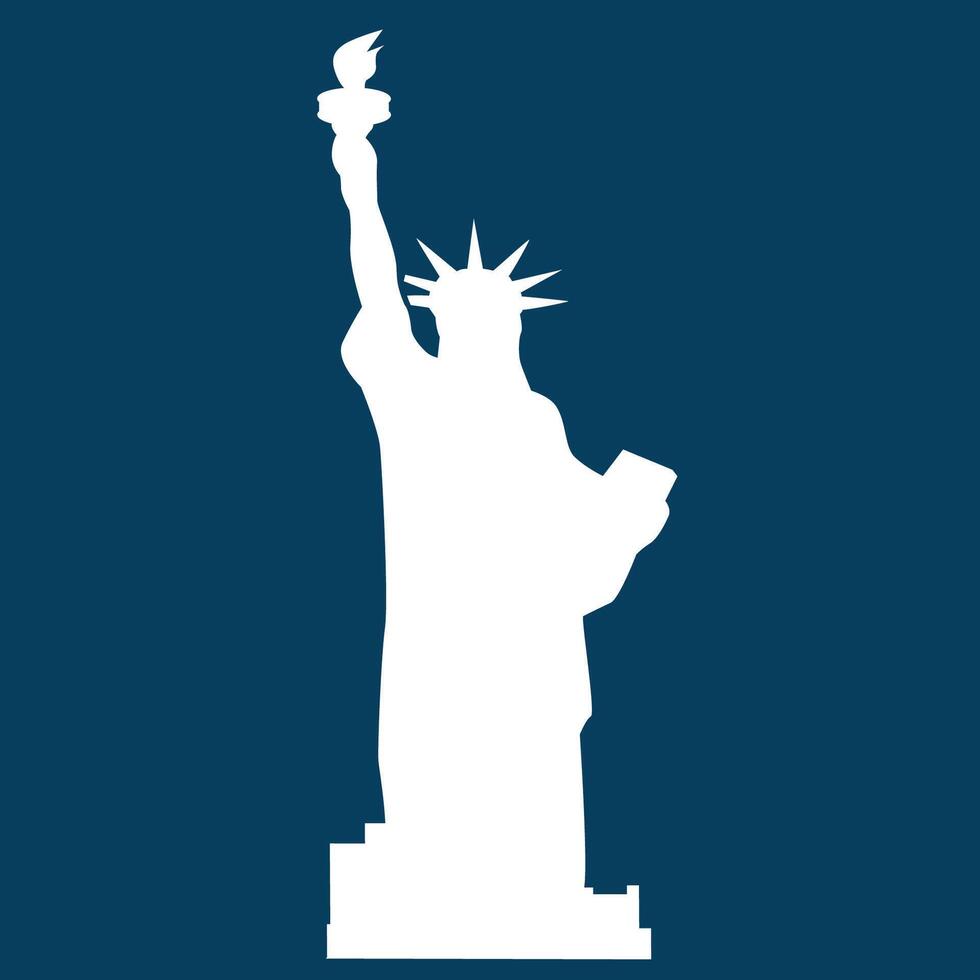 monuments Hand drawn statue of liberty poster of a city template vector