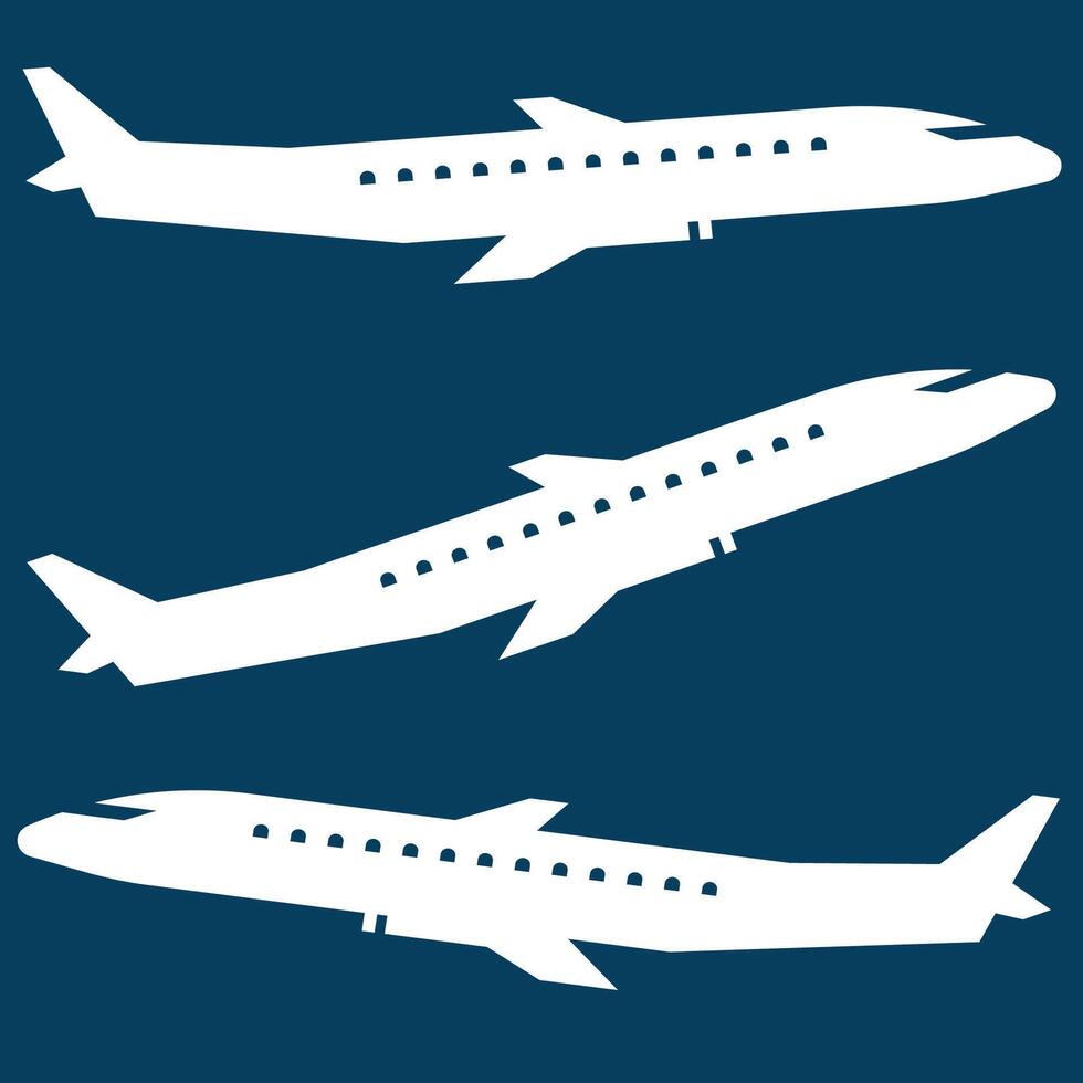 flying airplane silhouette illustration vector