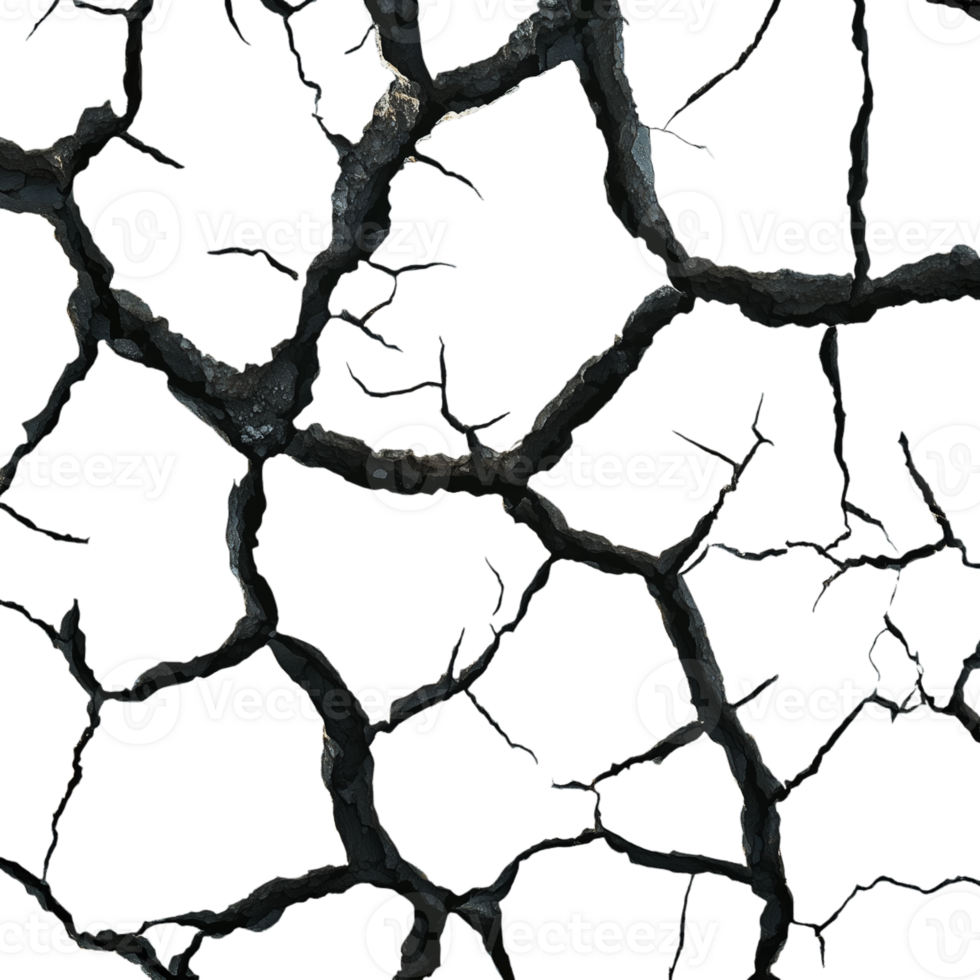The image is a close up of a rock with deep cracks and holes png