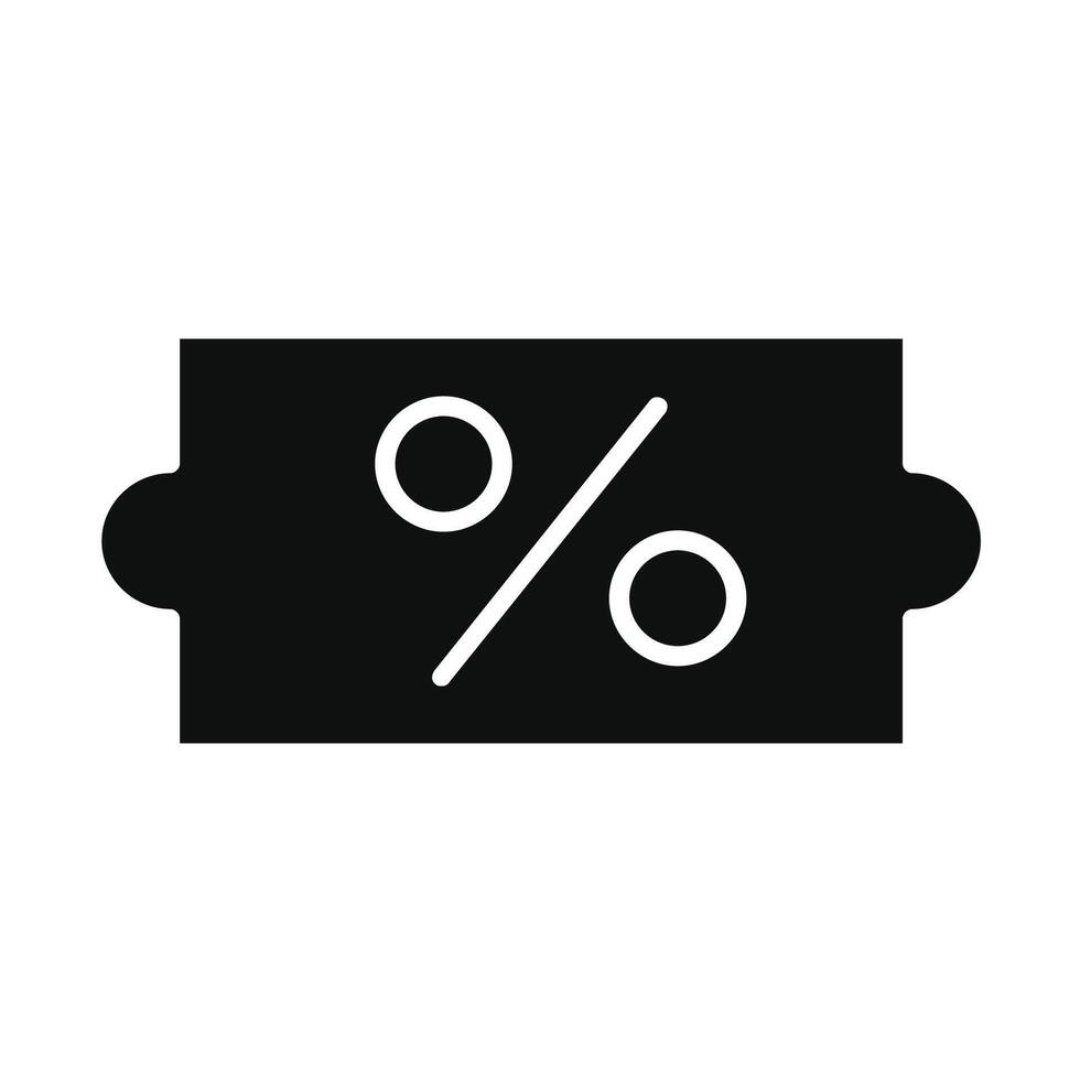 Discount icon flat black vector