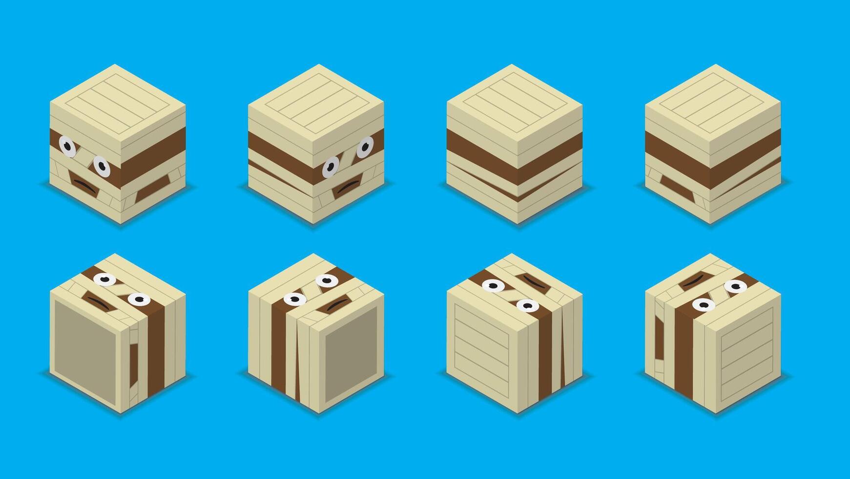 Halloween Character Dice 3D Mummy Cartoon vector