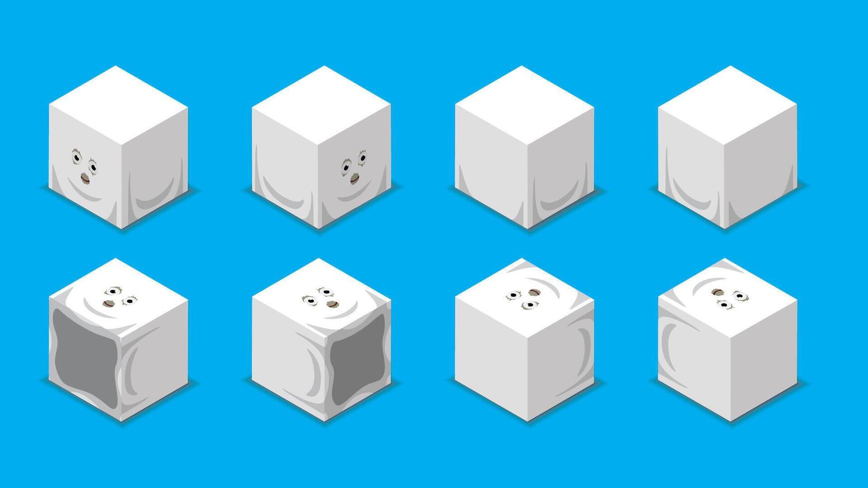 Halloween Character Dice 3D Ghost Cartoon vector