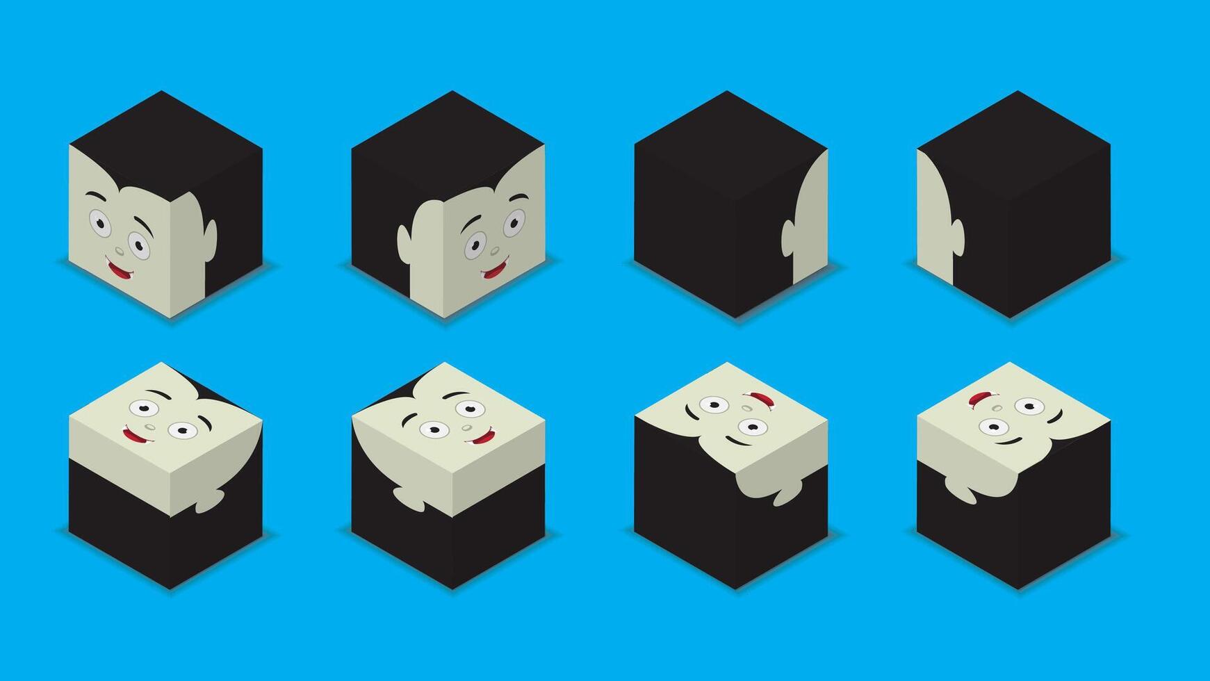 Halloween Character Dice 3D Dracula Cartoon vector
