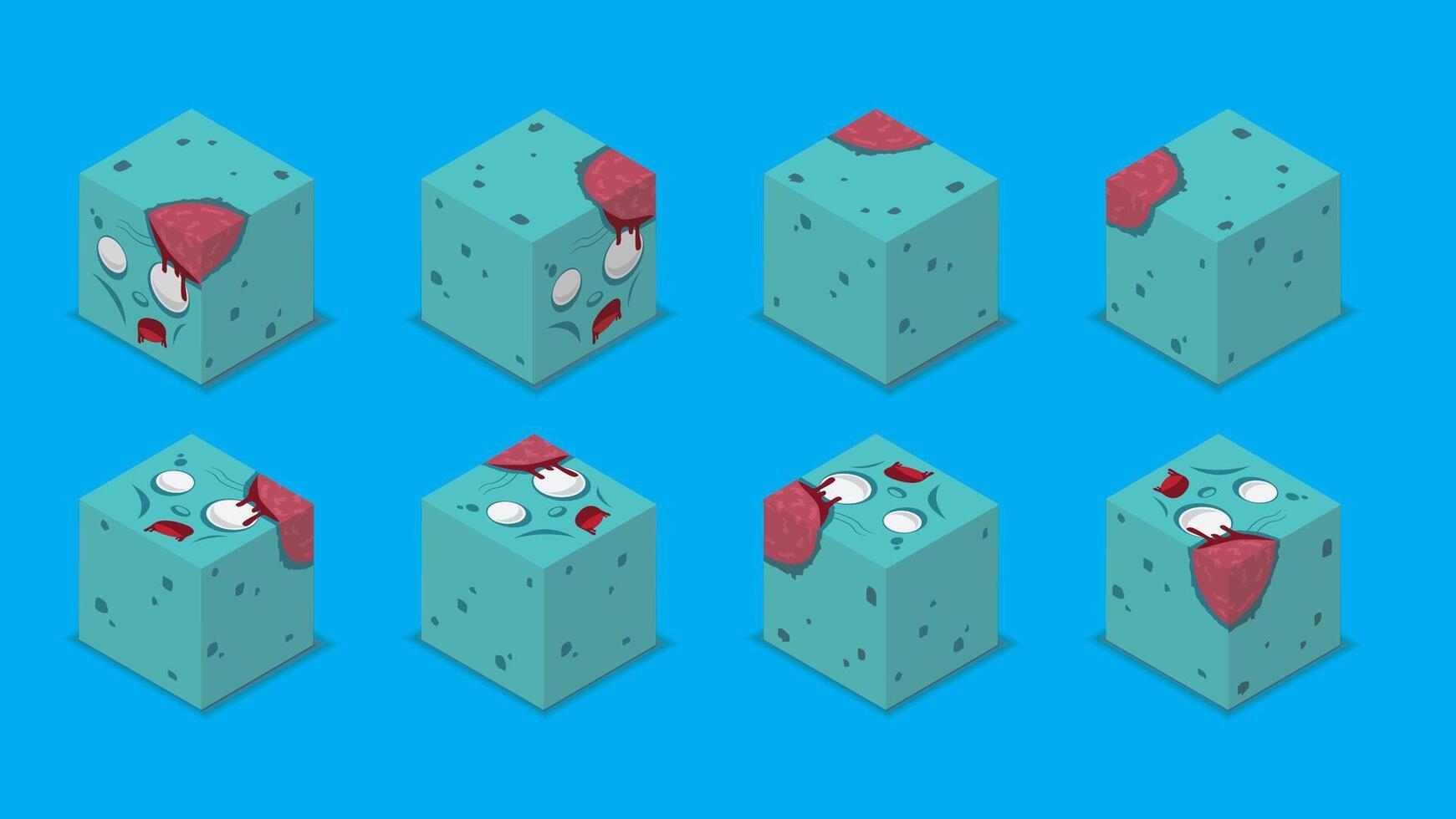 Halloween Character Dice 3D Zombie Cartoon vector