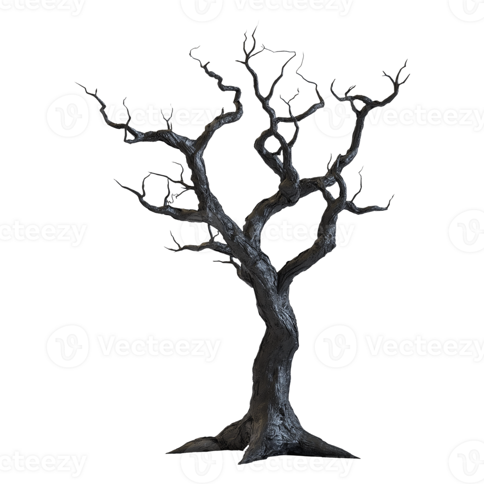 Dry Burnt Tree Isolated on Transparent Background Great for Winter-Themed Banners, Forest Covers, and Natural Wood Element Designs png