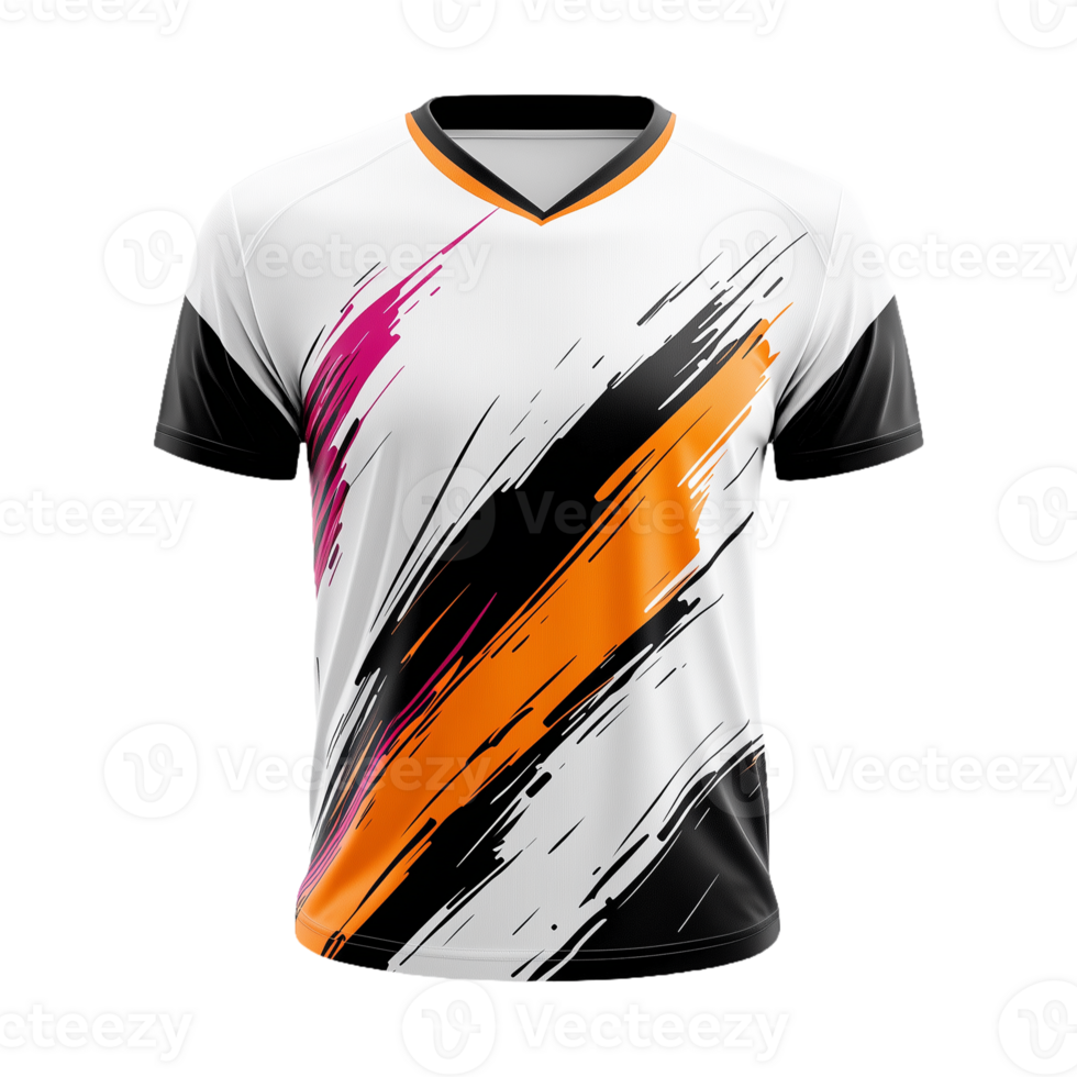 Unique Abstract Jersey Design Mockup Isolated on Transparent Background Perfect for Gaming Teams, Sportswear Banners, and Custom T-Shirt Designs png