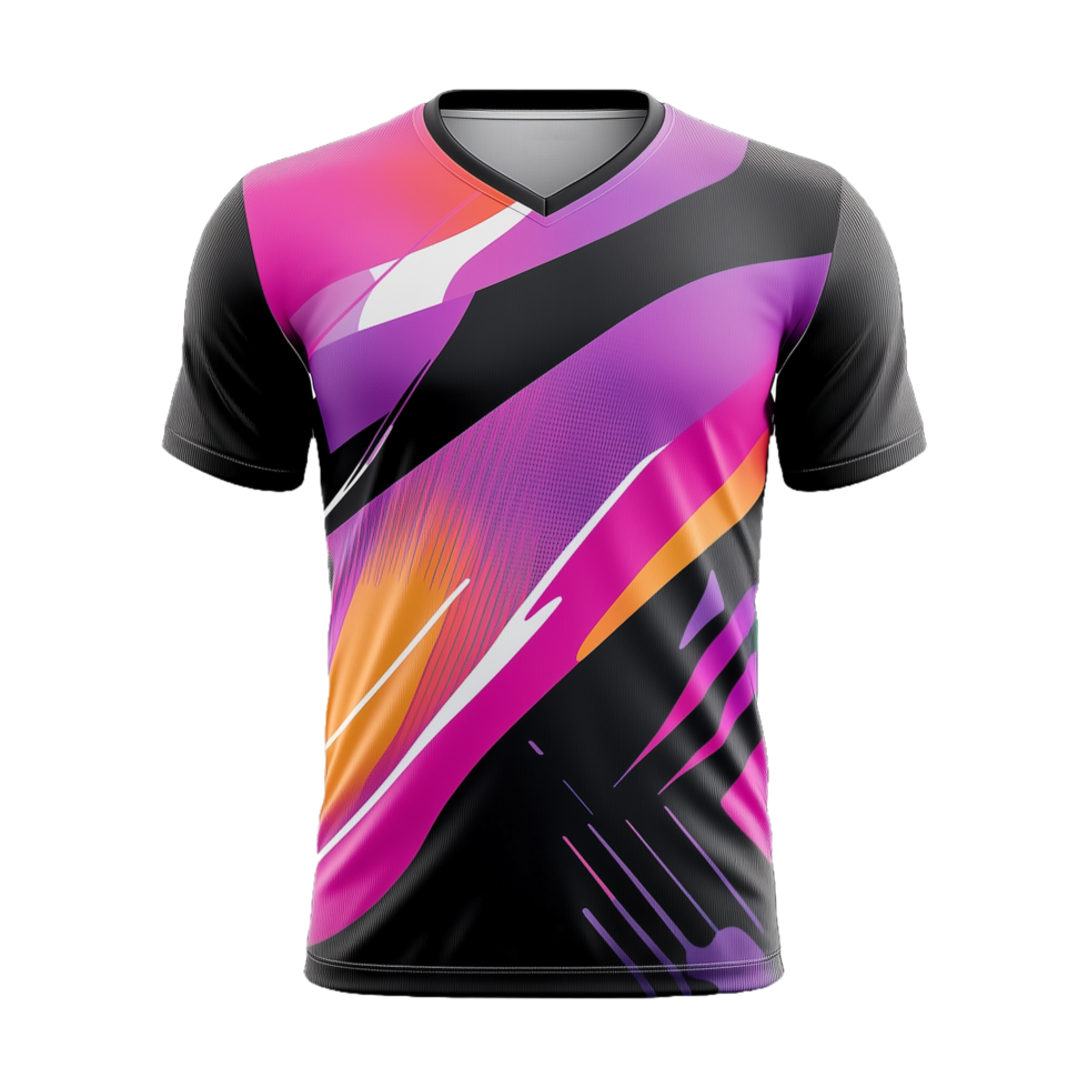 Unique Abstract Jersey Design Mockup Isolated on Transparent Background Ideal for Sports Teams, Product Banners, and Custom Clothing png