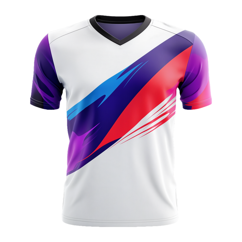 Modern Abstract Jersey Mockup Isolated on Transparent Background Great for T-Shirt Prints, Player Apparel, and Product Covers png