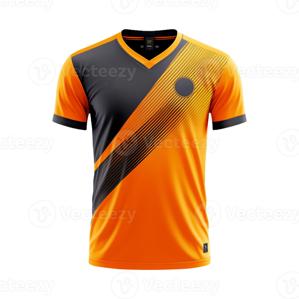 Abstract Sports Jersey Mockup Isolated on Transparent Background Perfect for Team Apparel, Gaming Shirts, and Modern T-Shirt Designs png