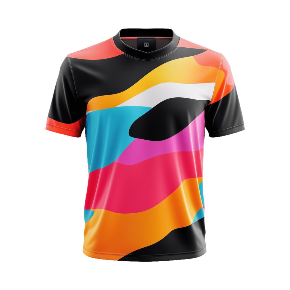 Sports Jersey Design Mockup with Abstract Art Isolated on Transparent Background Great for Banners, Gaming Gear, and Custom Apparel png