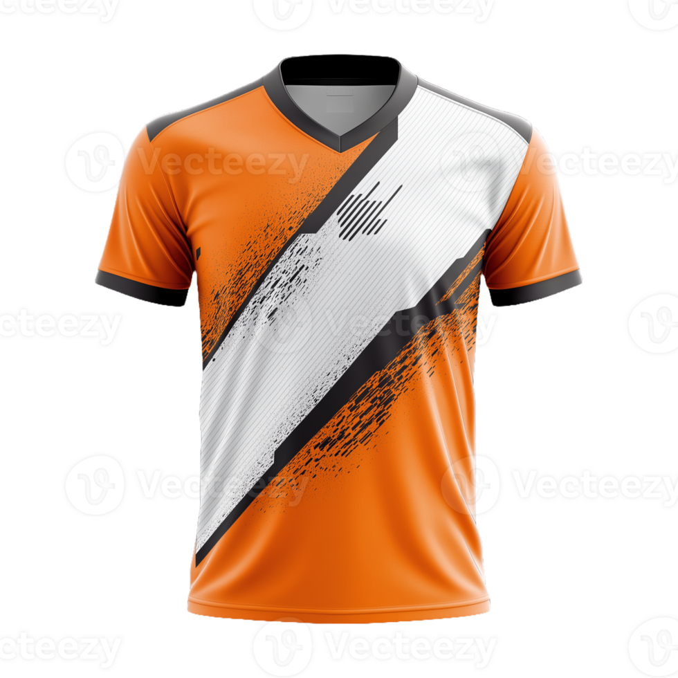 Modern Abstract Sports Jersey Mockup Isolated on Transparent Background Ideal for Product Posts, Team Gear, and Graphic T-Shirt Designs png
