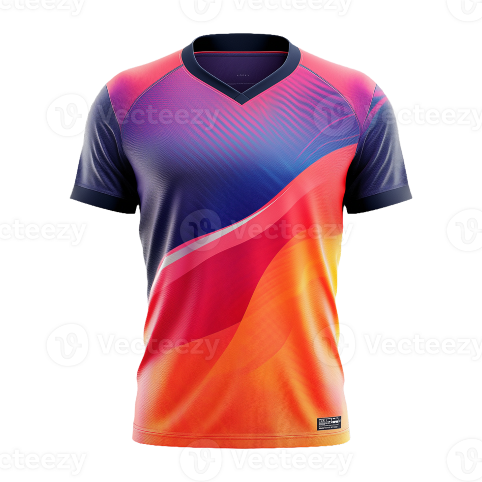 Modern Sports Jersey Mockup with Abstract Design Isolated on Transparent Background Great for Banners, Posts, Team Uniforms, and Graphic Apparel png