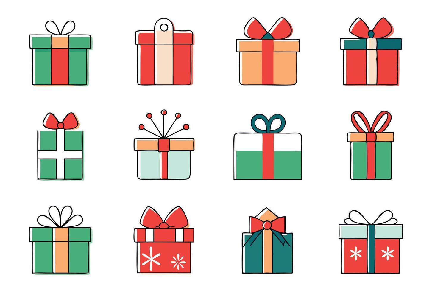 Set of gift boxes illustration vector