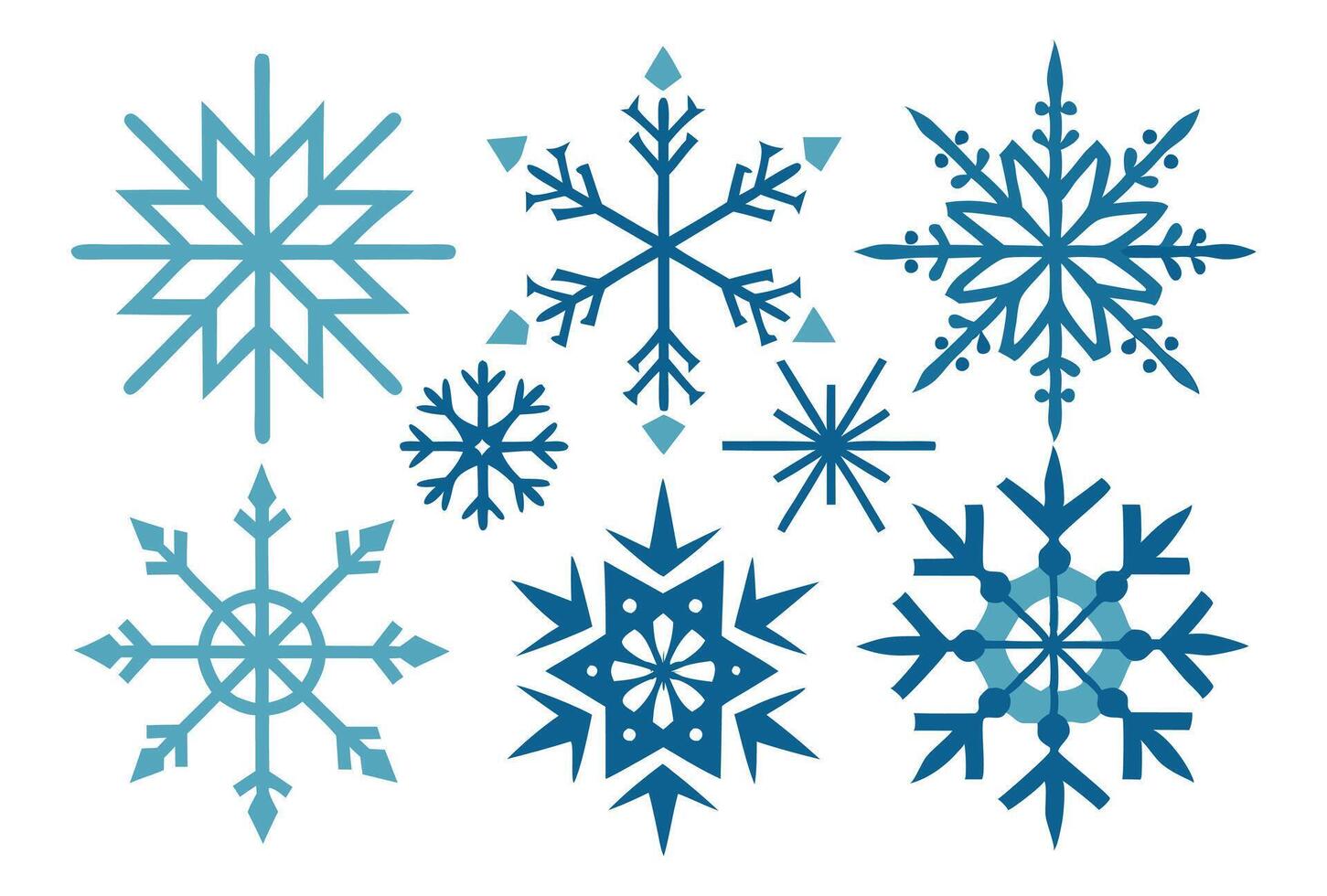 Snowflakes clipart set vector