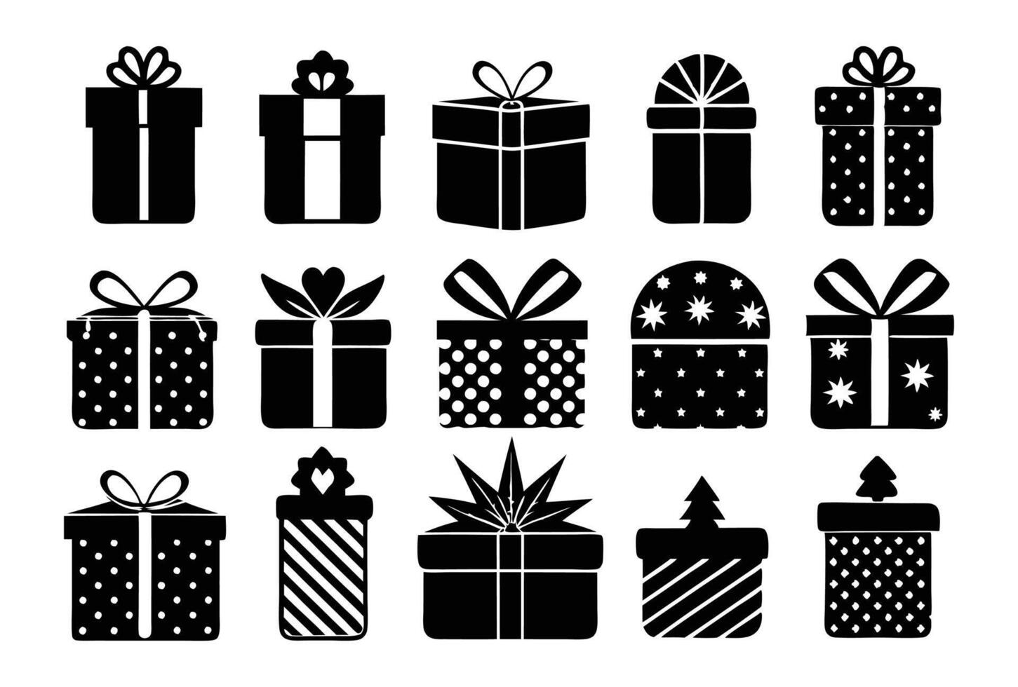 Black and white gift boxes on a white background vector