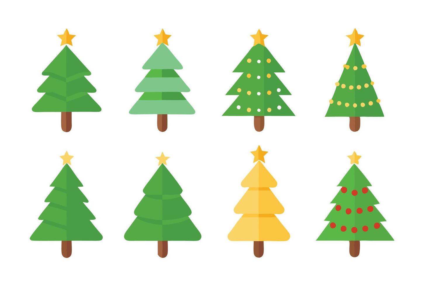 Christmas trees in flat style illustration vector