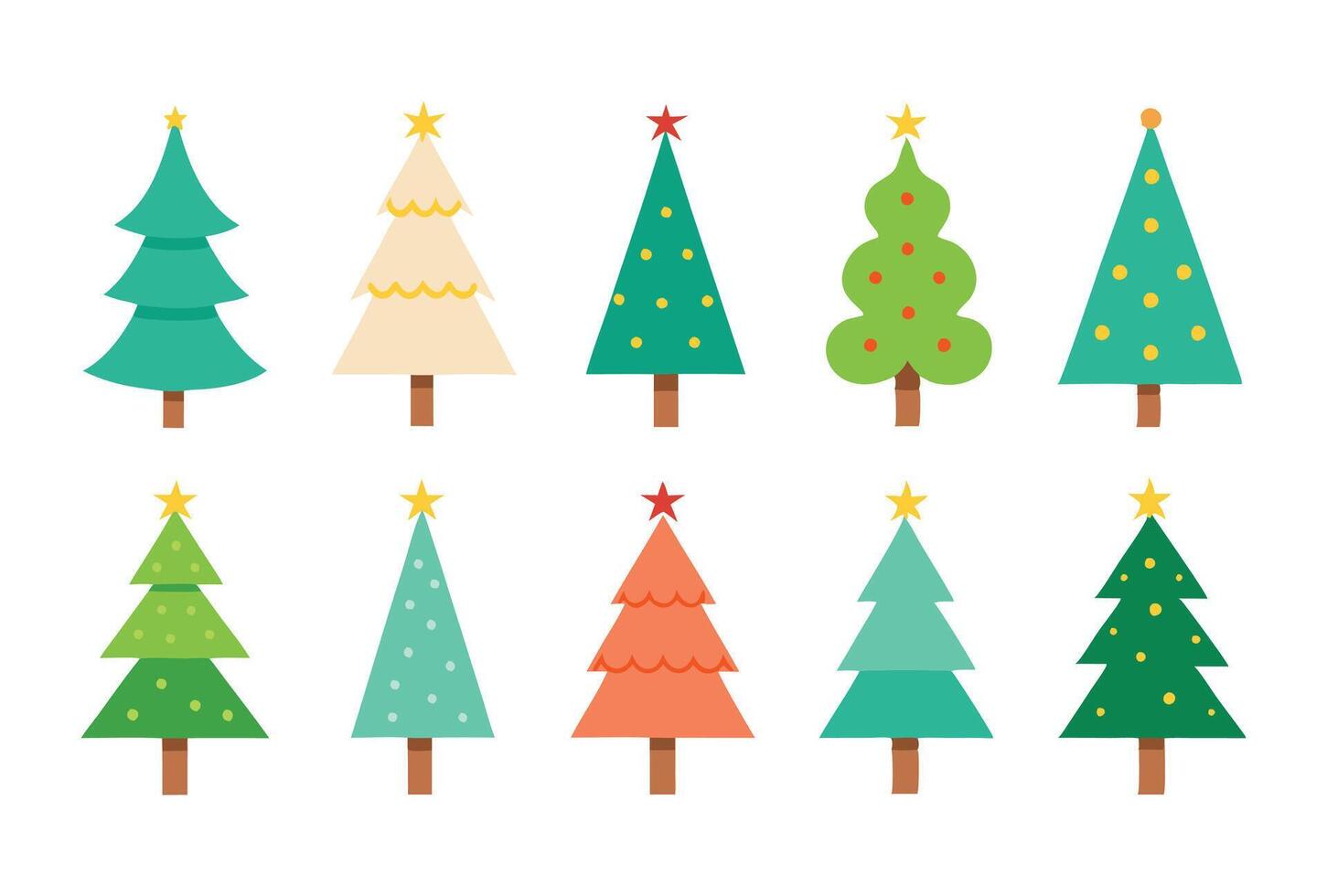 Christmas trees set vector