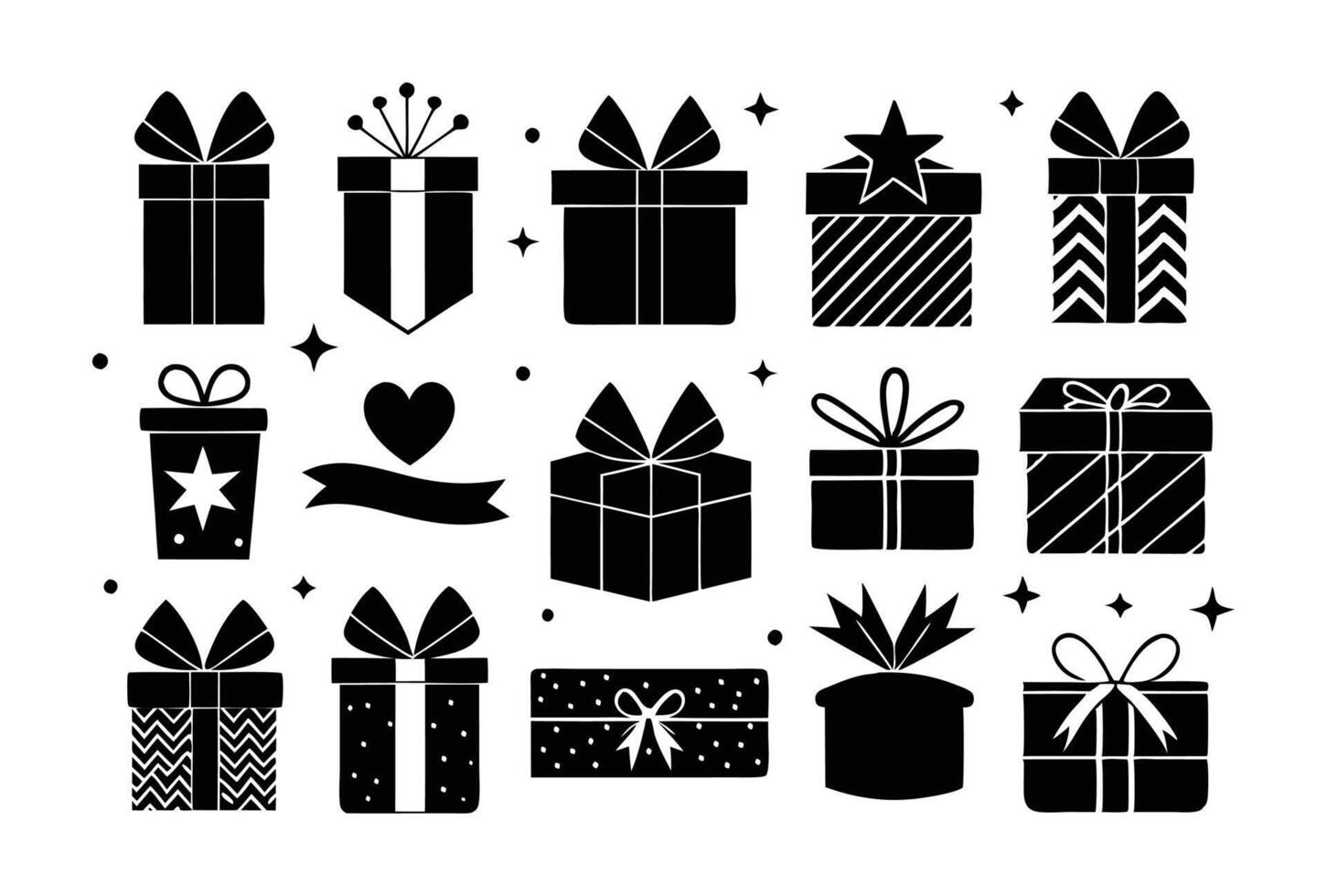 Black and white gift boxes and ribbons on a white background vector