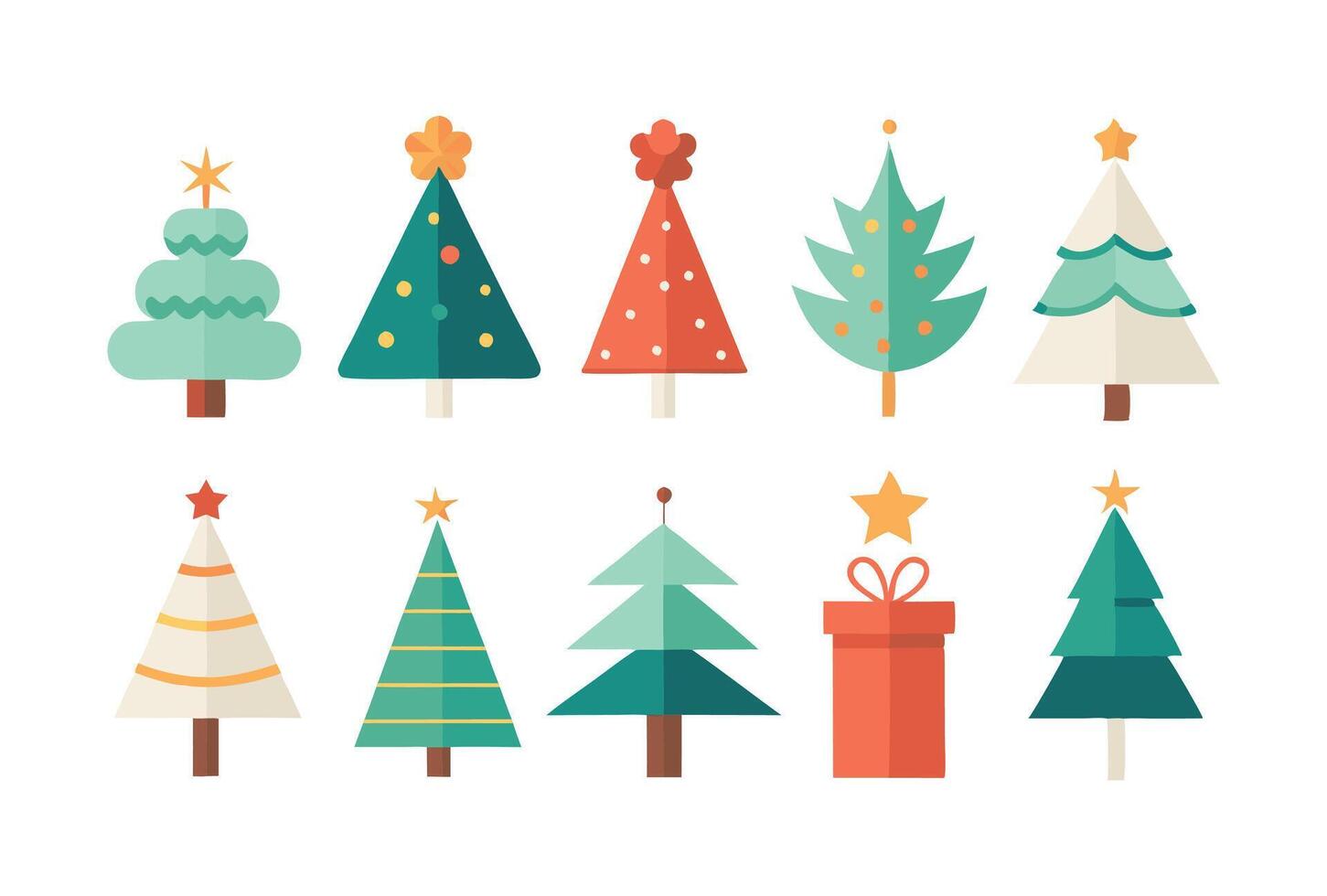 Christmas trees flat illustration vector