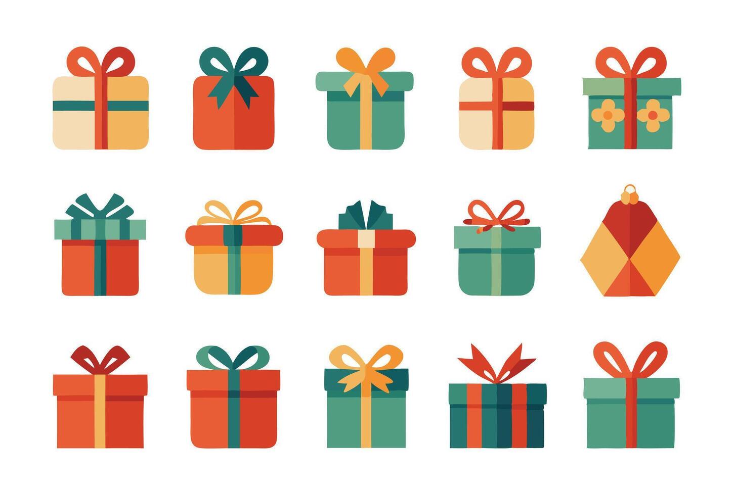 Gifts set of gift boxes vector