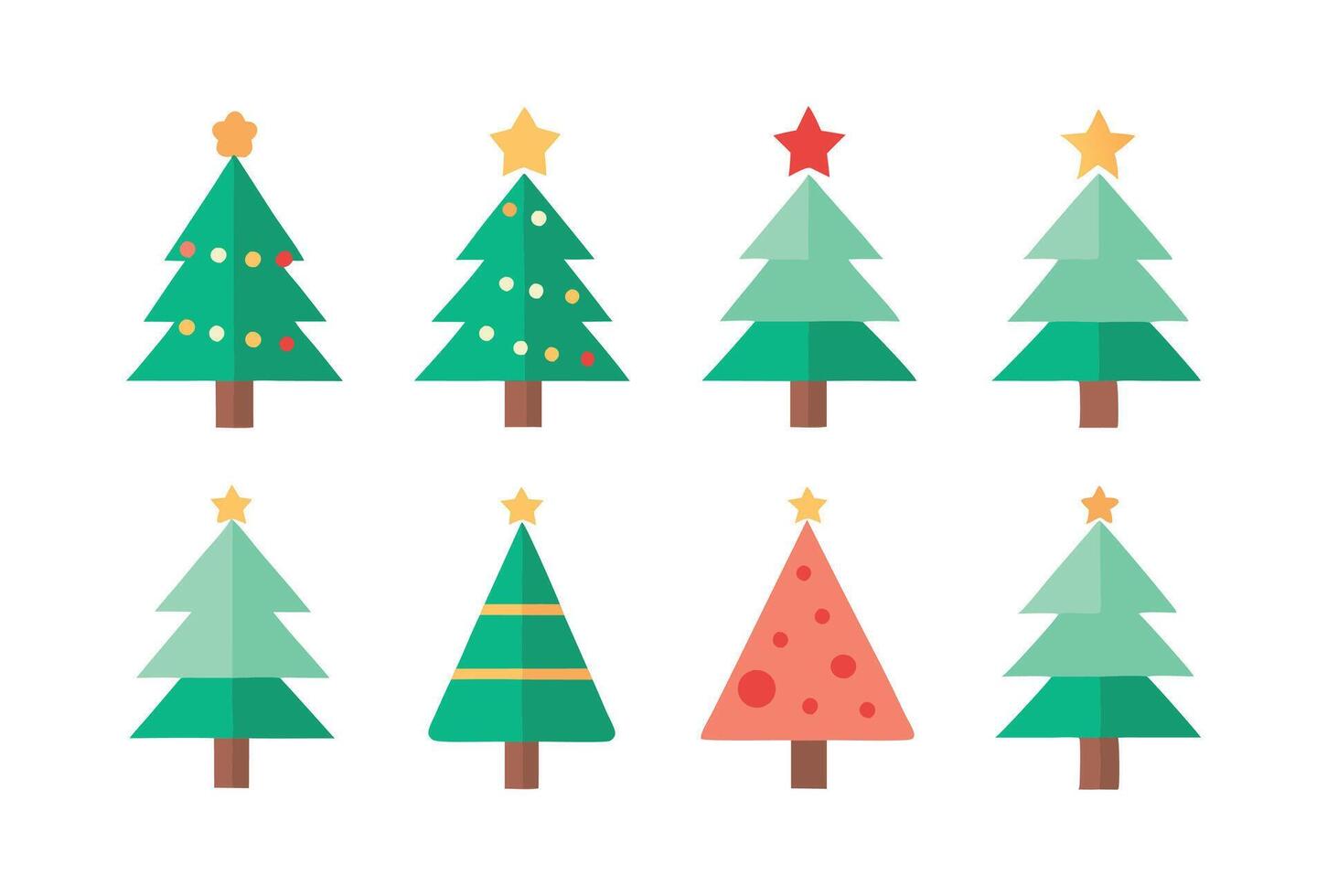 Christmas trees flat design illustration vector
