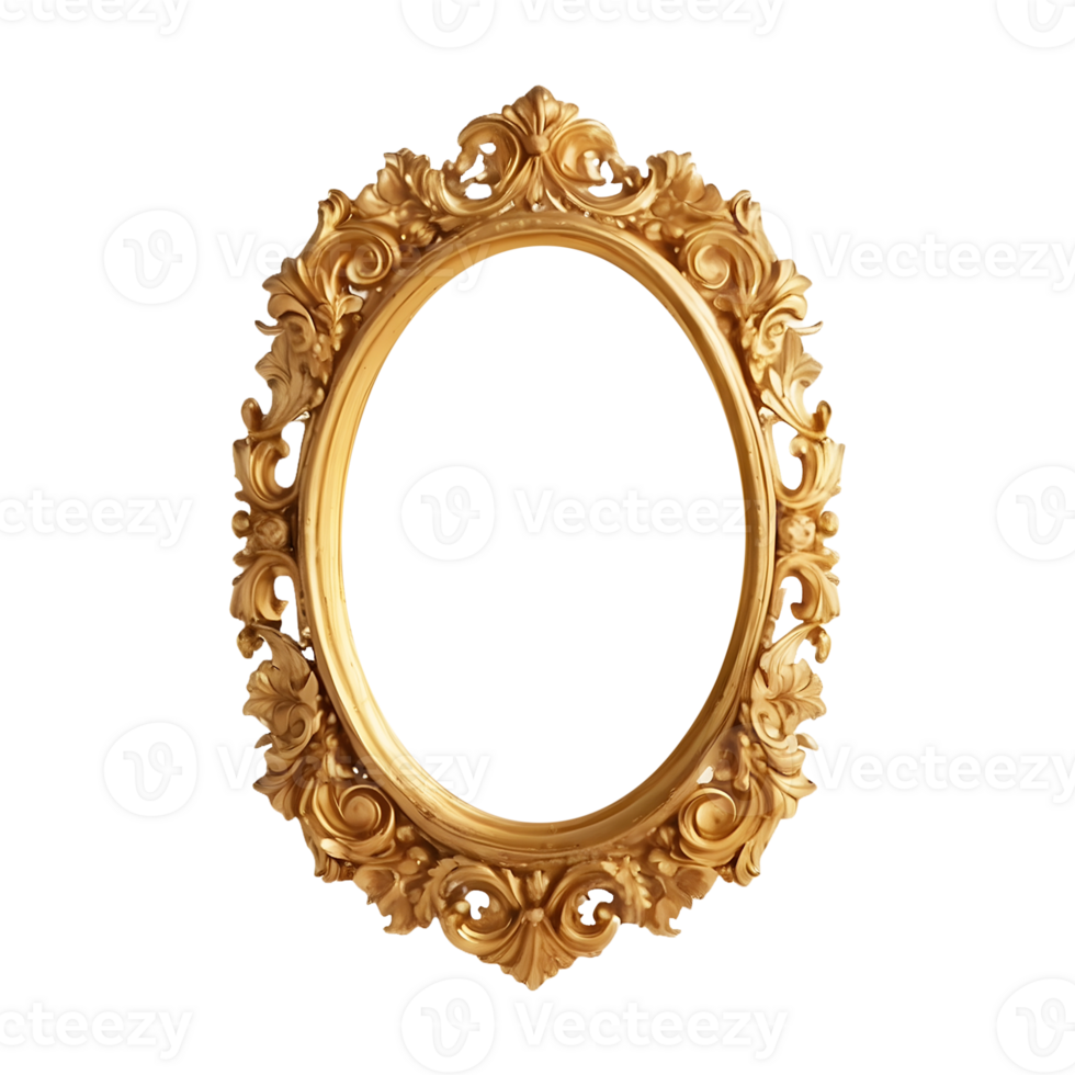Luxury Gold Frame with Fine Detail Isolated on Transparent Background. Ideal for Marketing Campaigns png