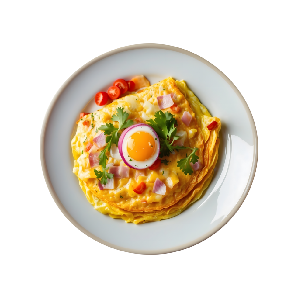 Egg Omelet WithTomatoes - A Culinary Delight Isolated on Transparent Background png