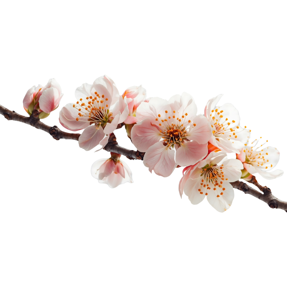 a cherry blossom is shown on a transparent background. png
