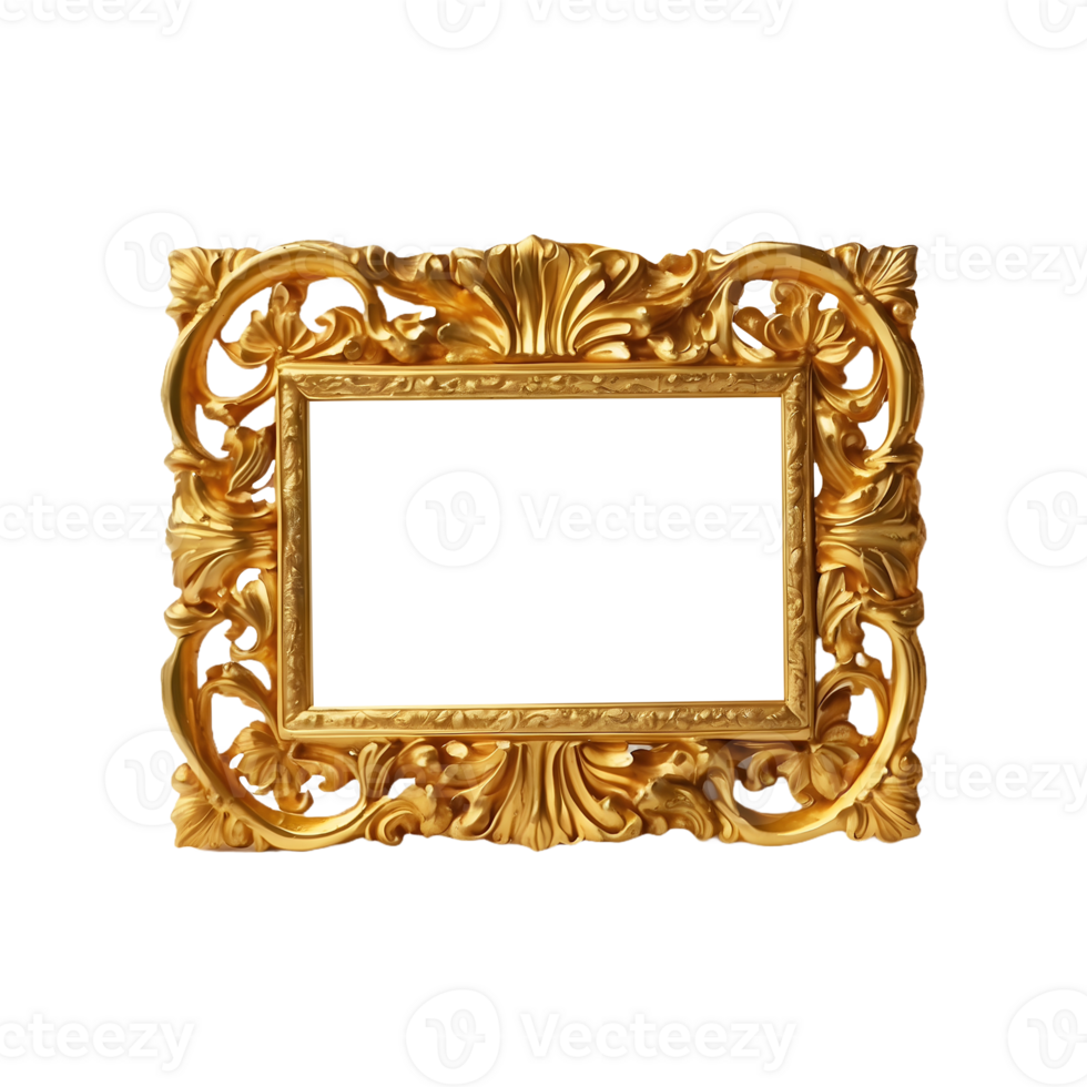 Opulent Golden Frame Isolated on Transparent Background. Perfect for Product Banners and Social Media png