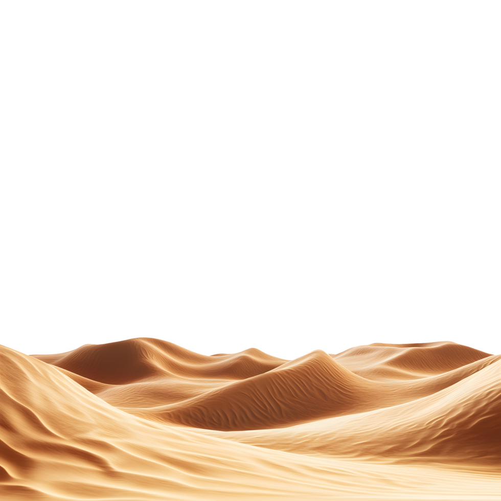 Vast Desert Landscape with Sand Dunes Isolated on a Transparent Background for Elegant Banner and Cover Use png