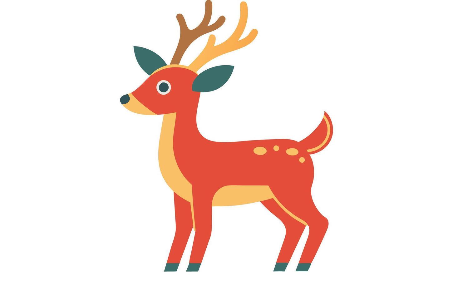 A cartoon deer with antlers on a white background vector