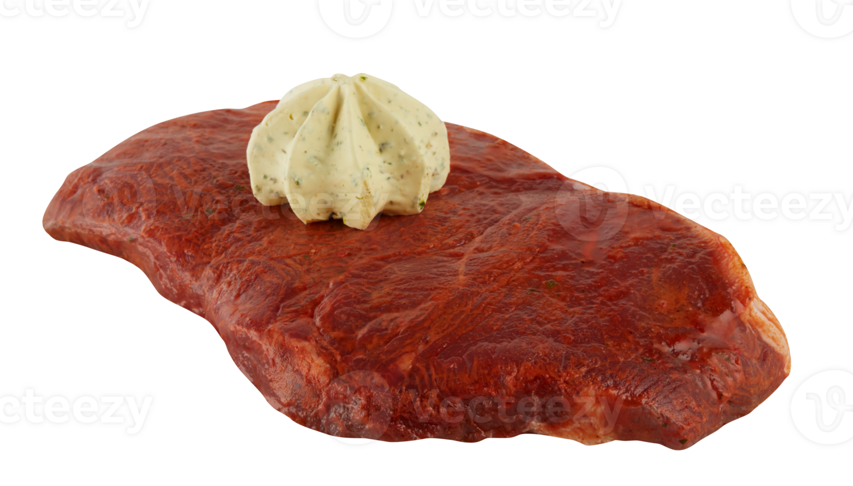 Bright red steak and butter png