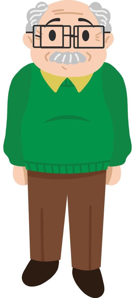 Grandfather or an old man standing vector
