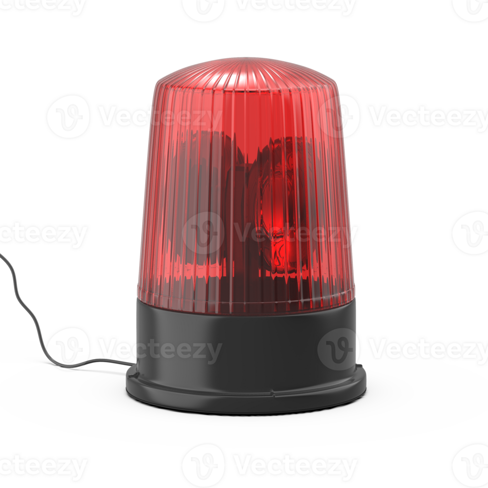 3d Render Red Siren Light png